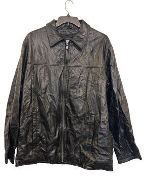 M. Julian Wilsons Leather jacket Mens XL Black Quilted Lining